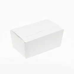 750g Fold Flat Ballotin; Shiny White